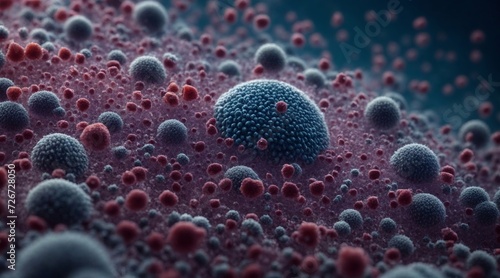 bacterial accumulation on a surface. Generative AI.