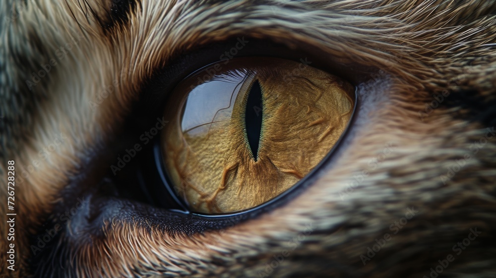 Cat eye close up. Macro shot of a cat's eye. - Generative AI