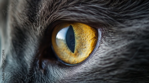 Macro shot of a cat's eye. Selective focus. - Generative AI