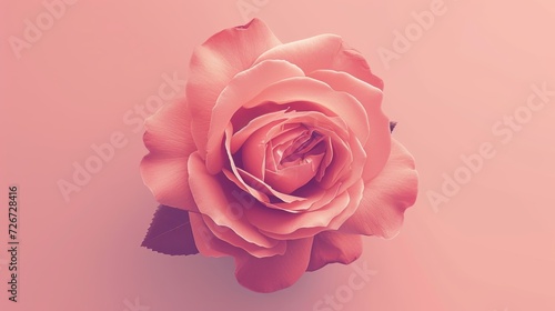 Pink rose on a pink background. 3d rendering  3d illustration. - Generative AI