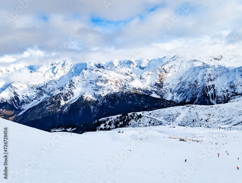 Mountains and skiing in Les Contamines, French alps. © Martin Valigursky