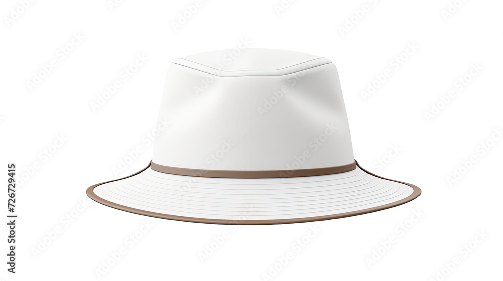 White bucket hat isolated on white or transparent background White bucket hat isolated on white or transparent background