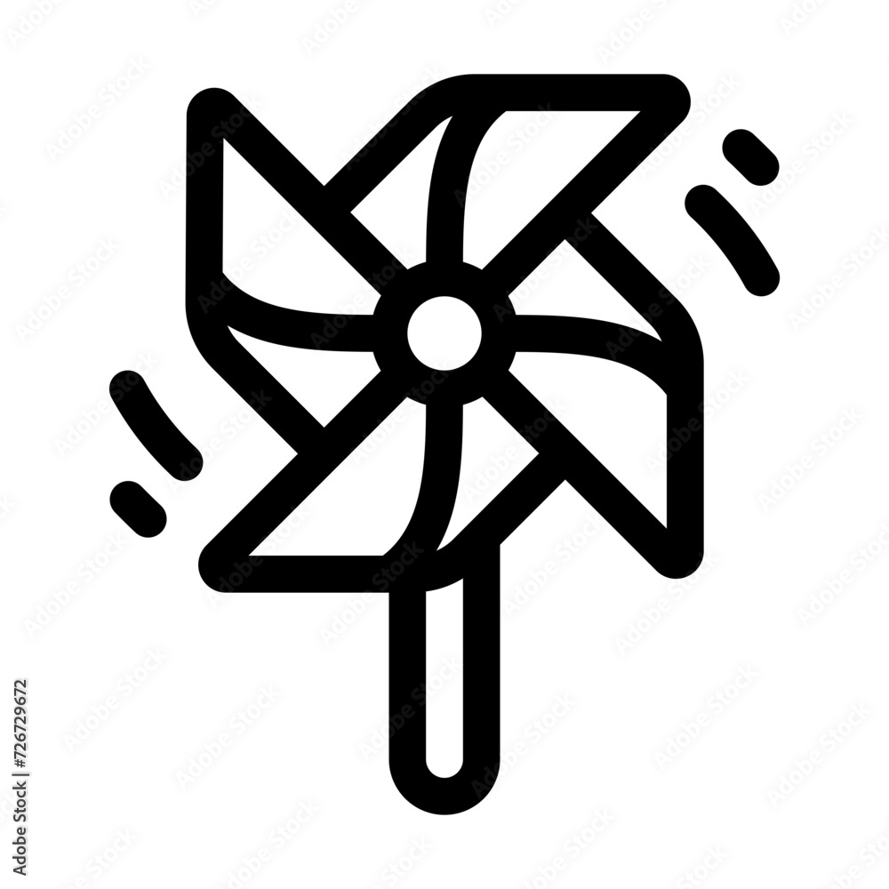 Paper Windmill Line Icon Paper Windmill Line Icon