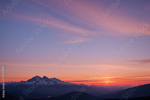 A beautiful sunset sky in the mountains. © Unnamed  Bird