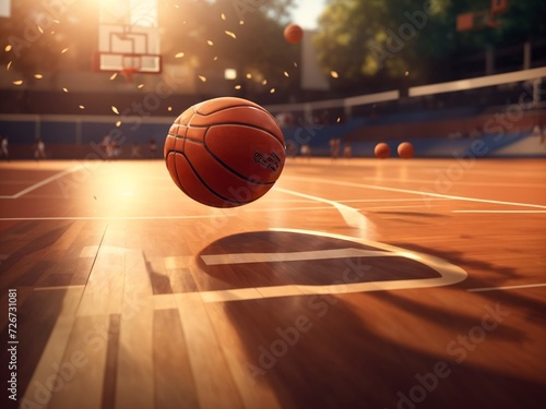 Fast Break Symphony: A Vivid Ode to Basketball's Dynamic Elegance - AI Generated