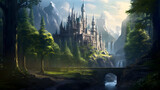 landscape with forest,,
A fairytale castle in the heart of an enchanted forest wonderland fantasy roleplay
