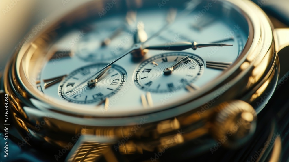 Elegant wristwatch close-up, capturing the fine details and craftsmanship in celebration of National Watch Day Elegant wristwatch close-up, capturing the fine details and craftsmanship in celebration of National Watch Day