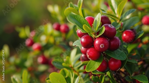 a bush filled with lots of red berries on top of a green leafy tree with lots of green leaves.