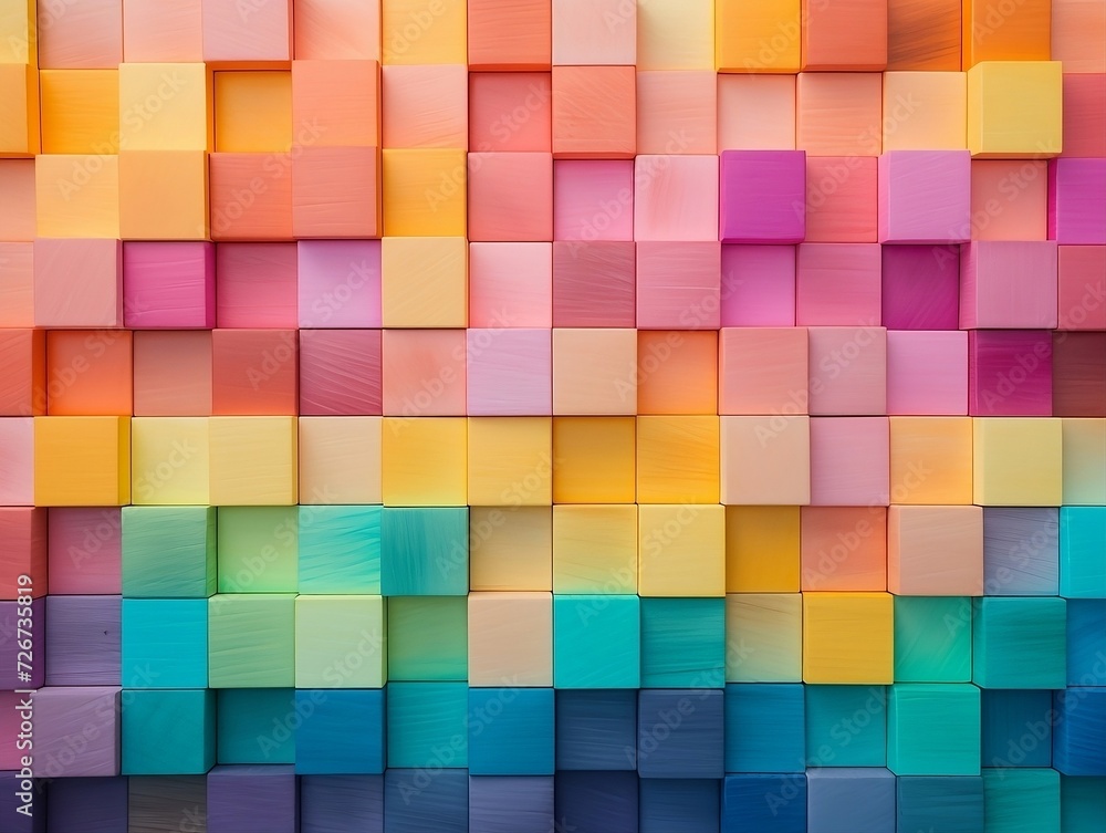 Colorful wooden block board art Colorful wooden block board art