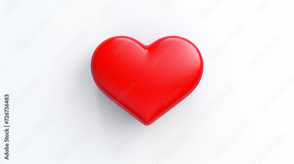 Heart, love, romance or valentine's day. 3d red heart icon isolated on white background