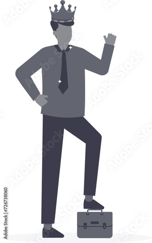 Ego and self important or self esteem, too much proud of yourself or overconfident, Success or leadership history concept,

