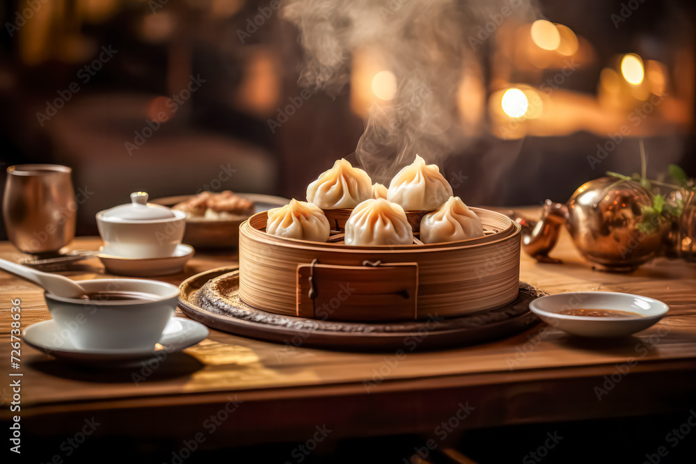 Indulge in the savory delight of Wang Mandu Pyanse, steamed pies brimming with a delectable medley of vegetables and succulent meat. A taste of Korean perfection.