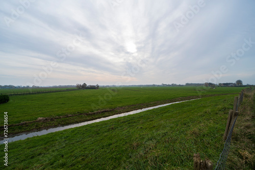 Rural landscape north of Vinkeveen during the fall, the Netherlands