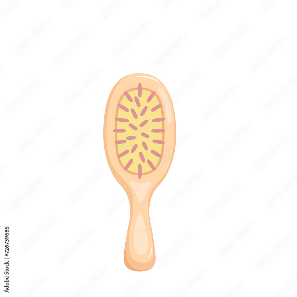 Cute baby round comb. Simple cartoon isolated vector icon. Cute baby round comb. Simple cartoon isolated vector icon.