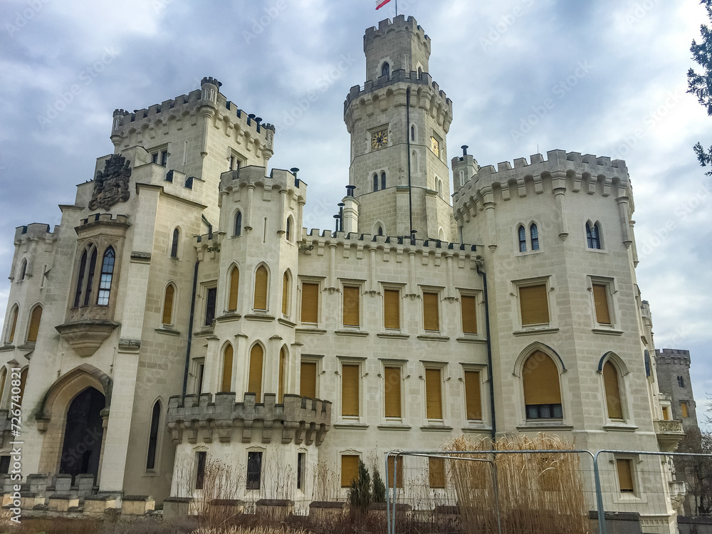 Beautiful renaissance castle Hluboka i the Czech Republic is located.