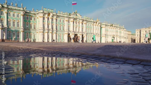 Saint-Petersburg, Russia - Feb 02 2024 4k, panoramic view of the Hermitage museum and Palace Square, Saint Petersburg, Russia photo