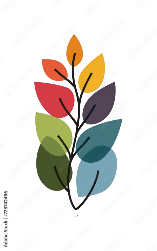 color graphics of a twig with leaves color graphics of a twig with leaves