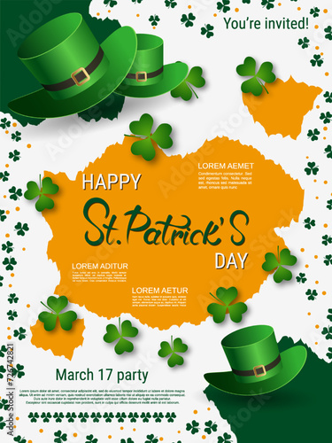 St.Patrick's Day flyer, greeting and invitation card, banner, coupon, booklet, voucher design template