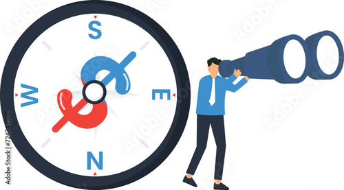 Economic direction or investment trend, Financial indicator and inflation or interest rate directions concept,
