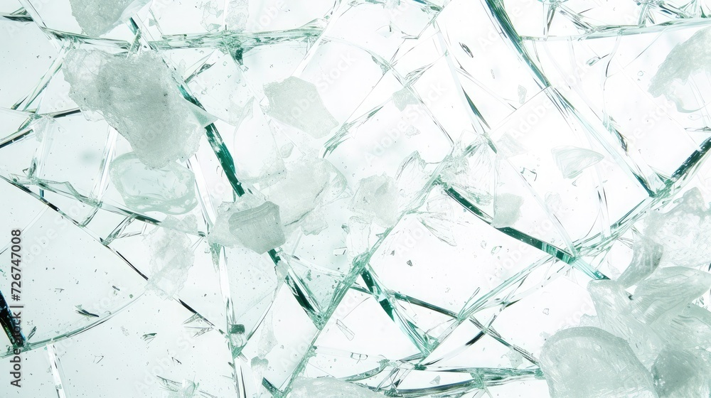 Broken glass on white background , texture backdrop object design Broken glass on white background , texture backdrop object design