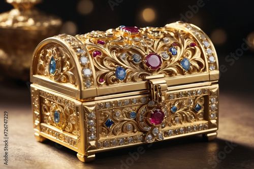 Casket jewelry box with many jewellery