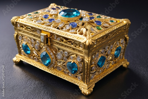 Casket jewelry box with many jewellery