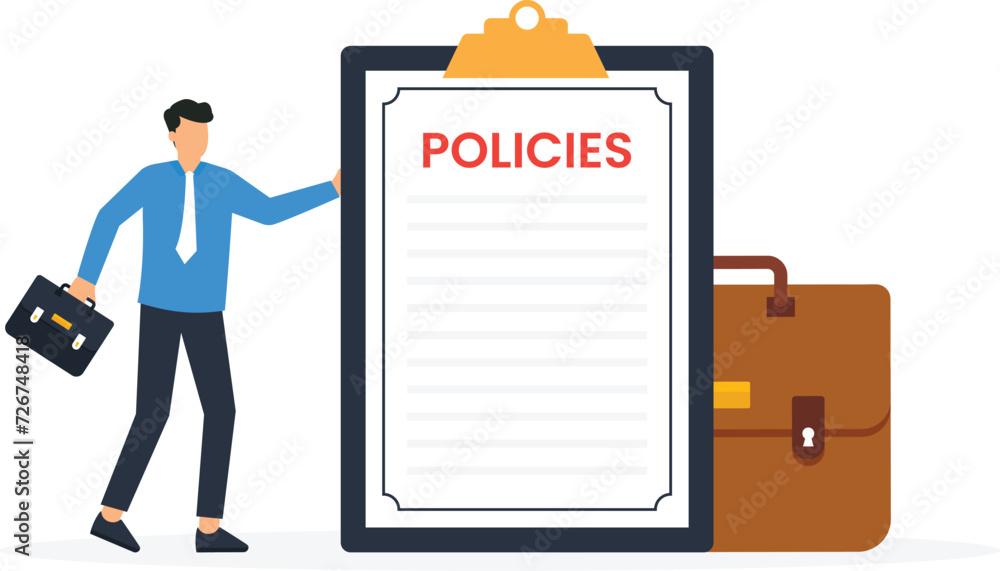 Company policies document and legal of term and services, Agreement or process to follow, Corporate rules or guidance concept,
