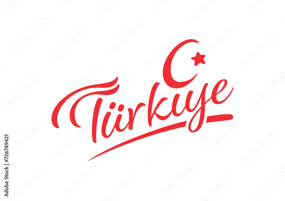 red Türkiye and moon and star. moon and star, Türkiye word. Türkiye concept red Türkiye and moon and star. moon and star, Türkiye word. Türkiye concept
