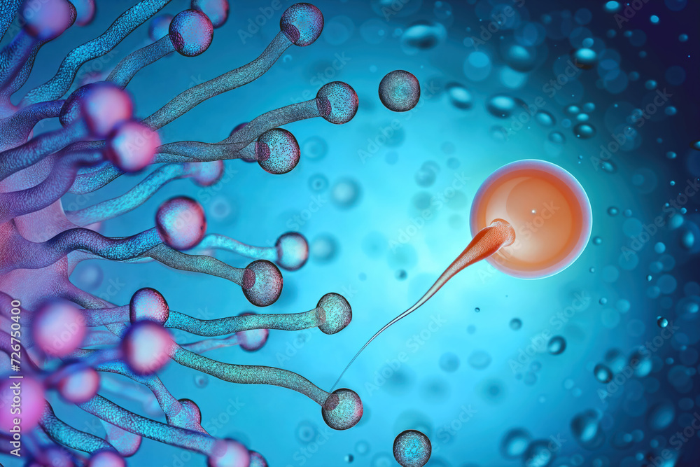 Achieving Fertilization Sperm And Egg Cell Under The Microscope