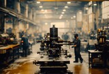 Amidst the hustle and bustle of the indoor factory, a team of dedicated engineers work tirelessly to maintain the massive machines that power their livelihood
