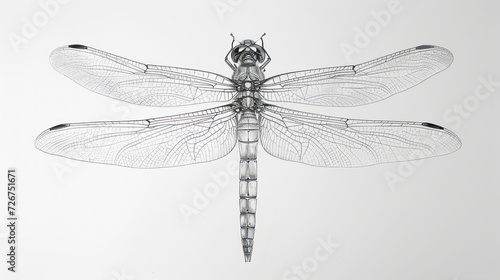  a drawing of a dragonfly sitting on top of a piece of paper next to a pencil drawing of another dragonfly.