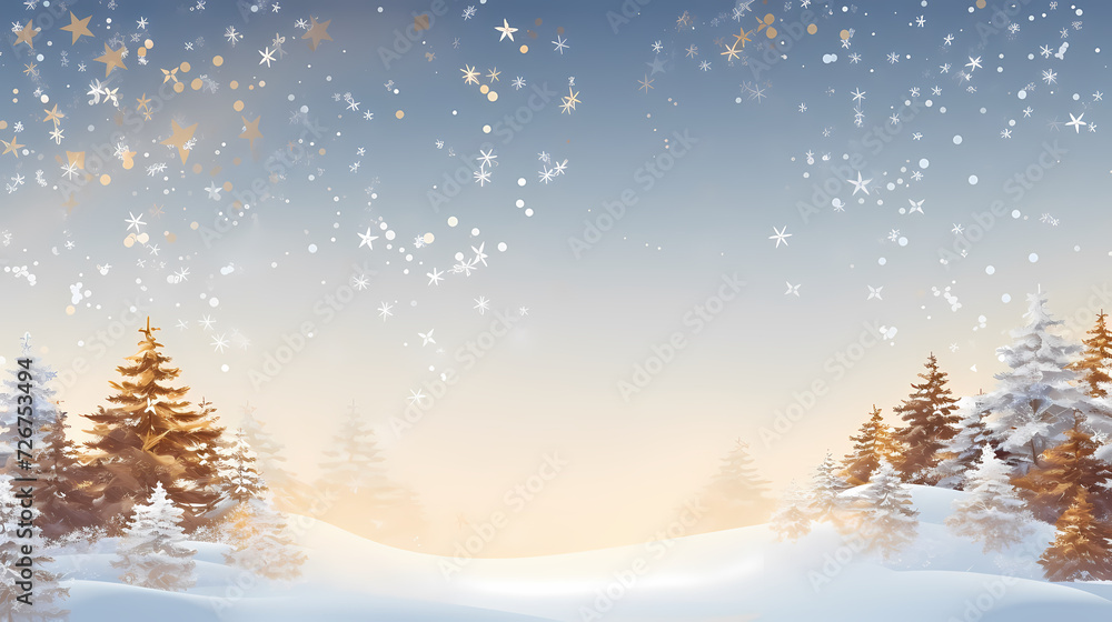 Holiday decorative border, festive background with festive star decoration