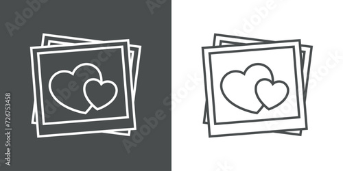 Logo del día de San Valentín. Icono lineal de fotos de corazones para su uso en felicitaciones y tarjetas
