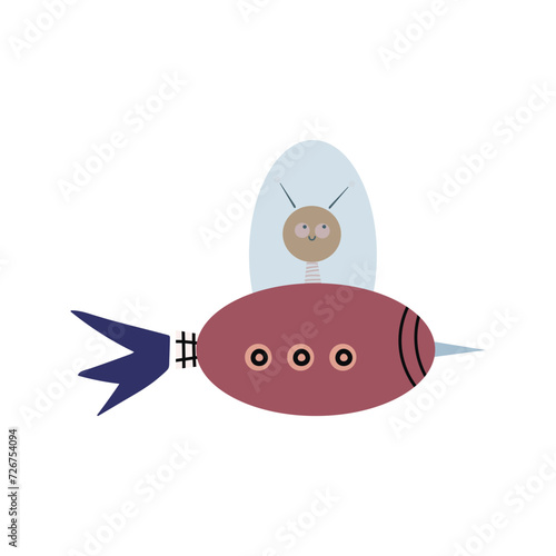 Space animals set. Bat astronaut in spaceship, cartoon animal. UFO, Bat in suit, animal in rocket explorer universe, meteorite, satellite, rocket, planet,space. Adventure neoteric vector set