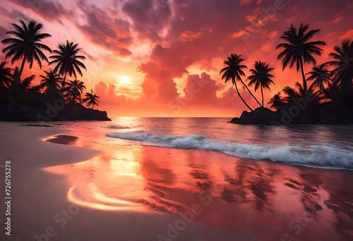 sunset on the beach © Shahla