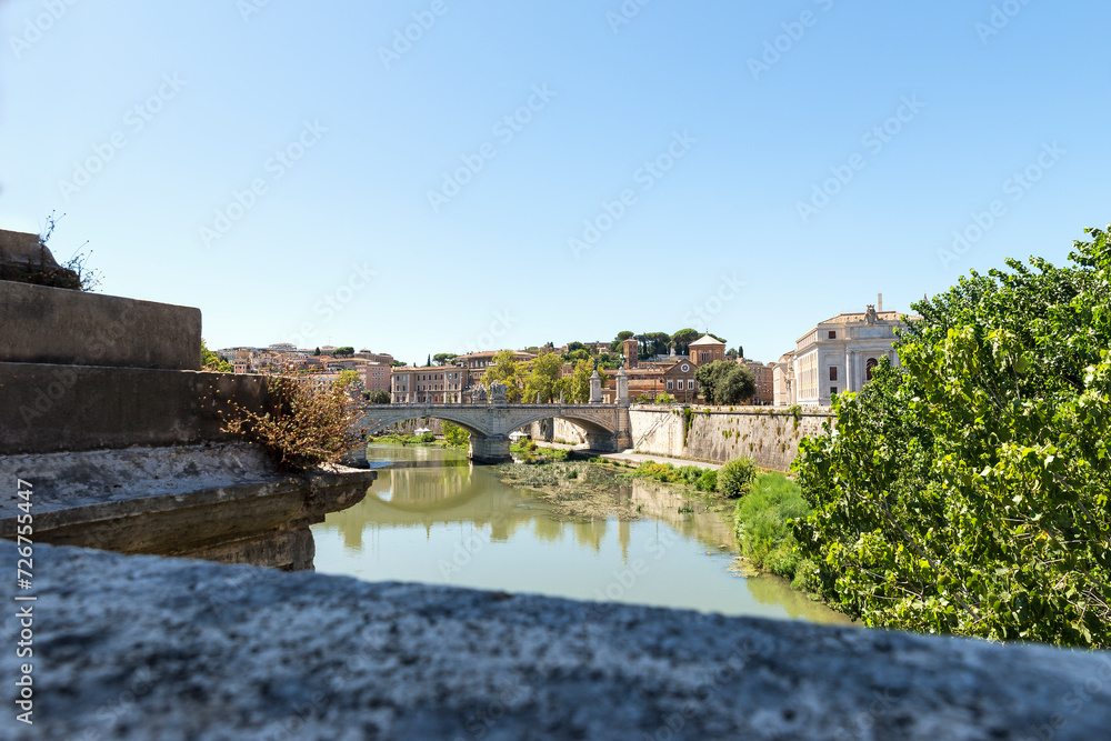 Beautiful Cityscapes of The Tiber (Fiume Tevere) in Rome, Lazio Province, Italy.