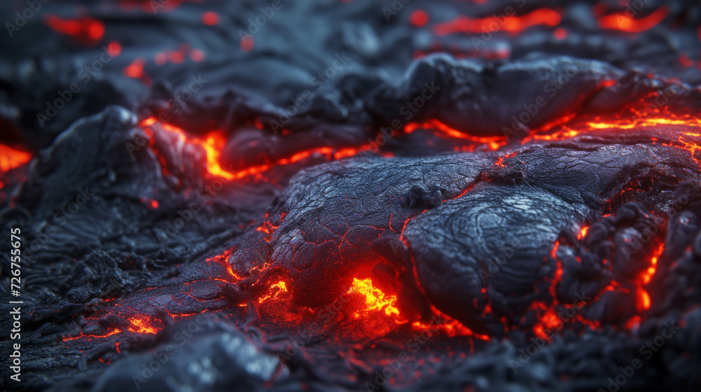 Background of molten lava from a erupting volcano, fiery hot surface Background of molten lava from a erupting volcano, fiery hot surface