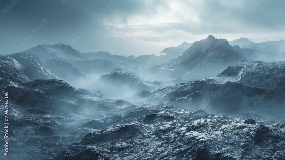 Fototapeta premium Blustery rugged terrain wallpaper