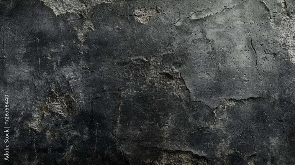 Obraz premium Concrete wall Black color for background Old grunge textures with scratches and cracks cement wall texture