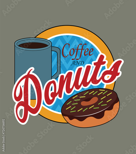 A cup of coffee and a donut.