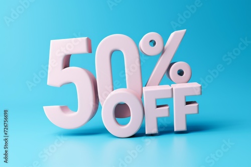 banner white background 50% percent discount on purchase, sale, black Friday, promotion, marketing