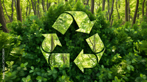 Recycling symbol in nature