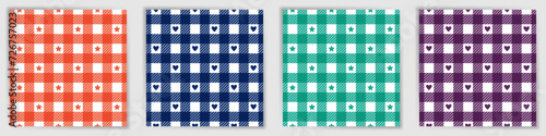 Lumberjack plaid seamless pattern set. Trendy macgregor tartan check textile print
