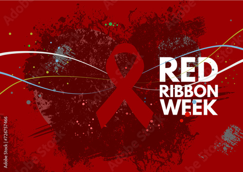 Red Ribbon Week  - vector illustration, card, banner