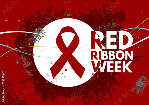 Red Ribbon Week  - vector illustration, card, banner