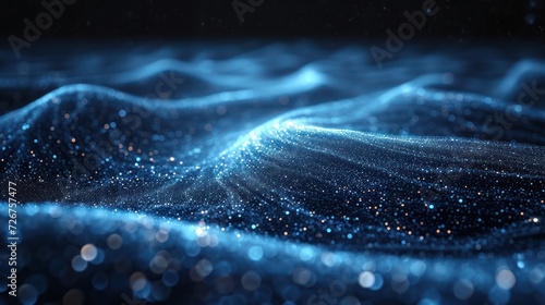  a computer generated image of a wave in the ocean with a lot of sparkles on the top of it.