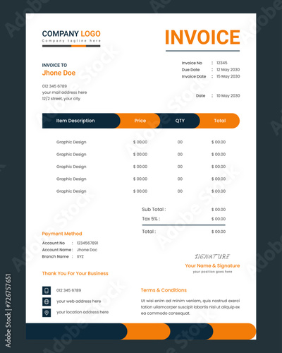 Vector free vector modern corporate invoice design clean layout template