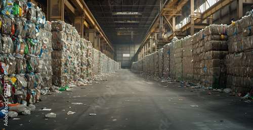 Panoramic view of PET bottle recycling plant