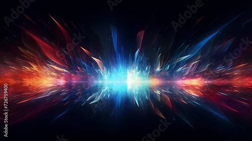Future digital technology, abstract digital waves and particles on dark background