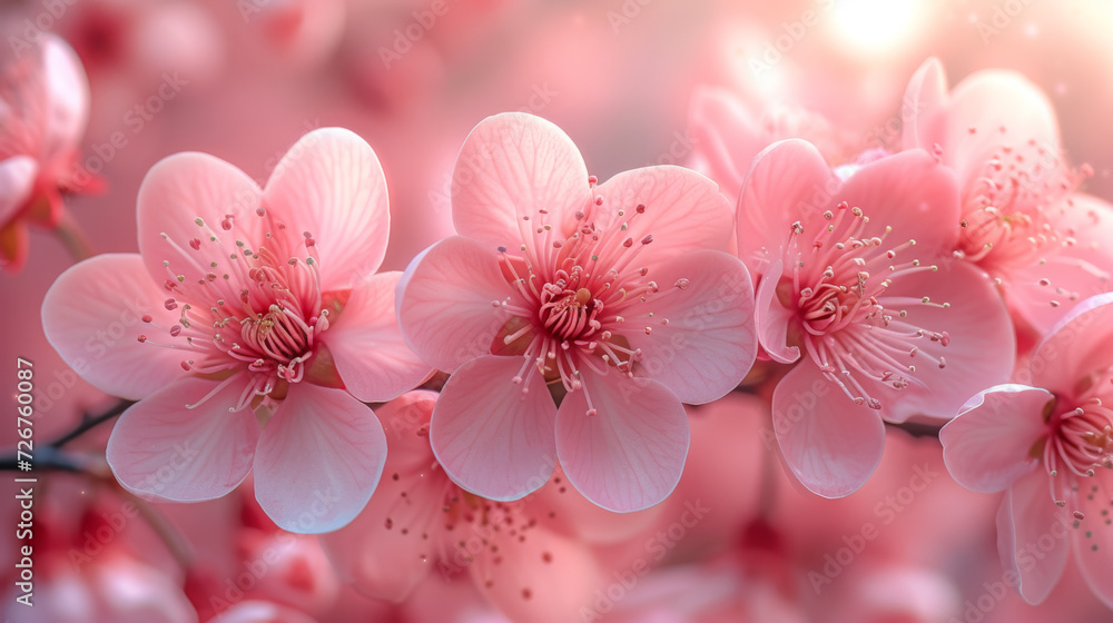 Soft Pink Petals and Stamen of Cherry Blossoms in Springtime Soft Pink Petals and Stamen of Cherry Blossoms in Springtime
